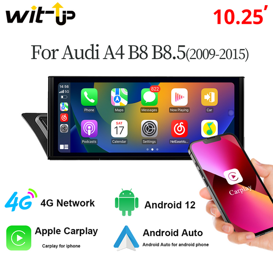 Wit-Up For Audi A4 /A5 S5 RS5 S5 RS5 B8 B8.5 10.25“ Touchscreen Upgrade Android Radio Aftermaket GPS Navi CarPlay Autoradio Car Stereo Car Multimedia Player Google Maps 2009 2010 2011 2012 2013 2014 2015