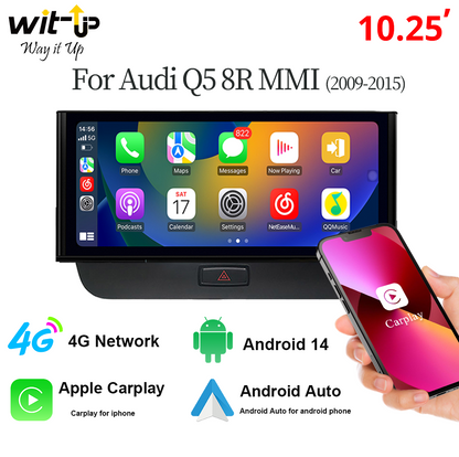 Wit-Up For Audi Q5 8R MMI (2009-2015) 10.25“ Touchscreen Upgrade Android Radio Aftermaket GPS Navi CarPlay Autoradio Car Stereo Car Multimedia Player