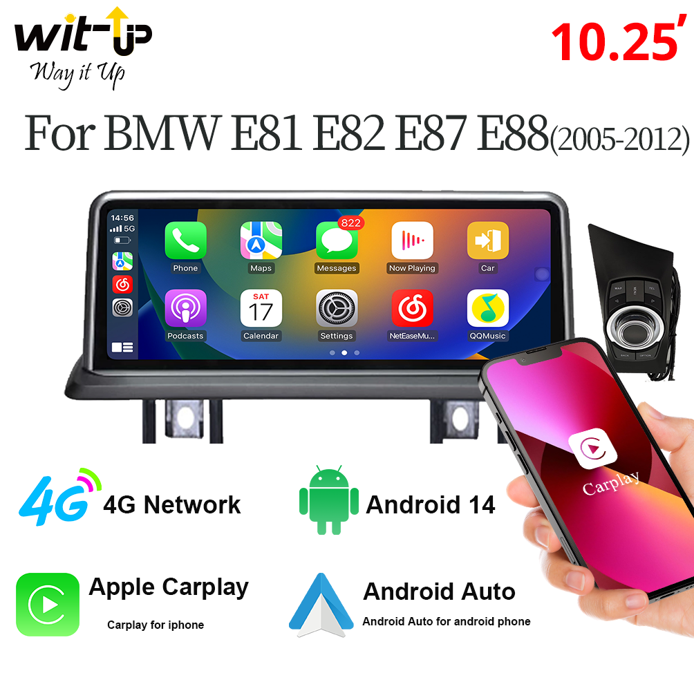 Wit-Up for BMW E81 E82 E87 E88 10.25" Upgrade radio Android 14 Aftermaket GPS Navi CarPlay Autoradio Car Stereo Multimedia Youtube Tiktok