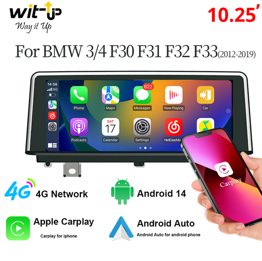 Wit-Up for BMW F30 F31 F32 F33 F34 F35 F36 10.25" Touch Screen Upgrade Radio Android 14 Aftermaket GPS Navi CarPlay Autoradio Car Stereo DVD Multimedia Player