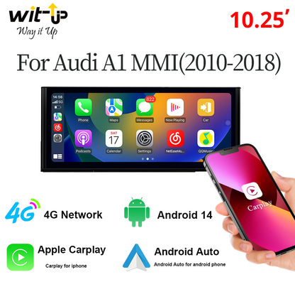 Top Audi A1 Radio Upgrade Head Unit 10.25" Touchscreen GPS Navi Autoradio Stereo Wireless Carplay Screen Youtube Mirroring Netflix Waze Spotify Google Maps 2010 2011 2012 2013 2014 2015 2016 2017 2018