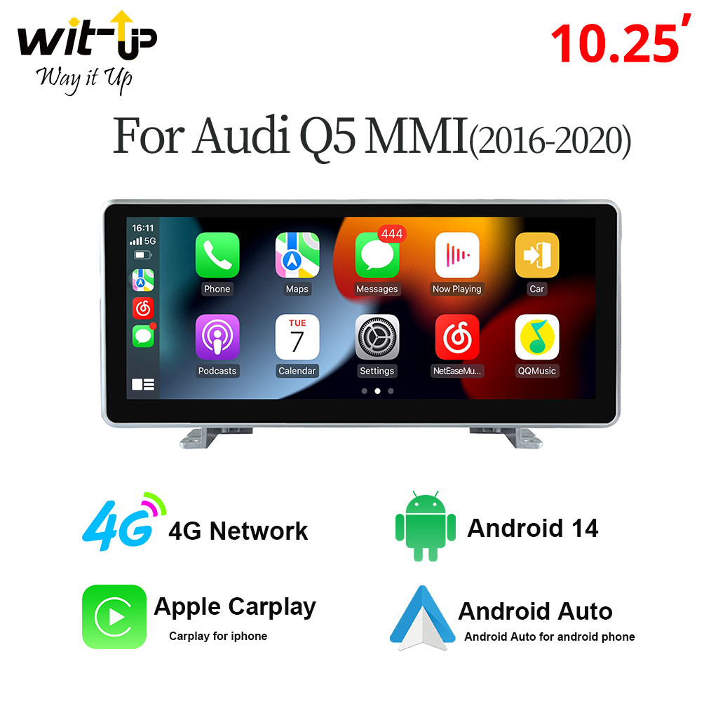 Audi Q5 B9 MIB Touchscreen Autoradio Audi Q5 Head Unit Upgrade Stereo Wireless Carplay Android 13  Bluetooth Mirroring Carplay Aftermarket  4G Wi-Fi Spotify Movies YouTube 2016 2017 2018 2019 2020 2021