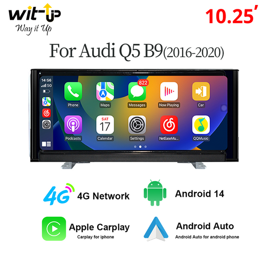Wit-Up For Audi Q5 B9 MMI (2016-2021) 10.25“ Touchscreen Upgrade Android Radio Aftermaket GPS Navi CarPlay Autoradio Car Stereo Car Multimedia Player