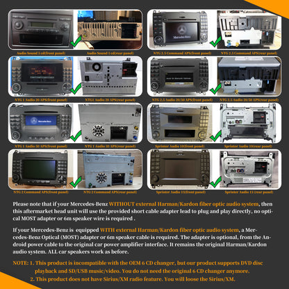 Wit-up Mercedes W169 C169 A-Class Radio Upgrade 7-inch Touch Screen Add Wireless Apple CarPlay Android Auto Android System GPS Navigation Google Maps Vehicle Cameras Bluetooth Calls AM FM DVD Netflix YouTube