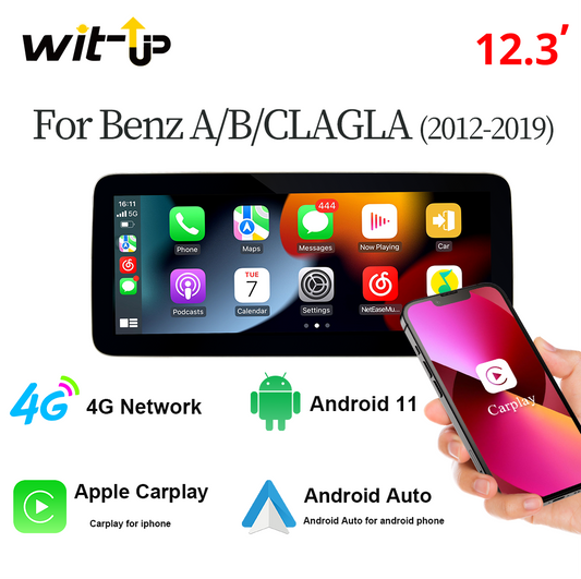 Wireless Carpaly for Mercedes Benz A-W176/B-W246/G-W460/CLA-C117 GLA-X156 Android Auto Head Unit Multimedia Stereo Radio Player