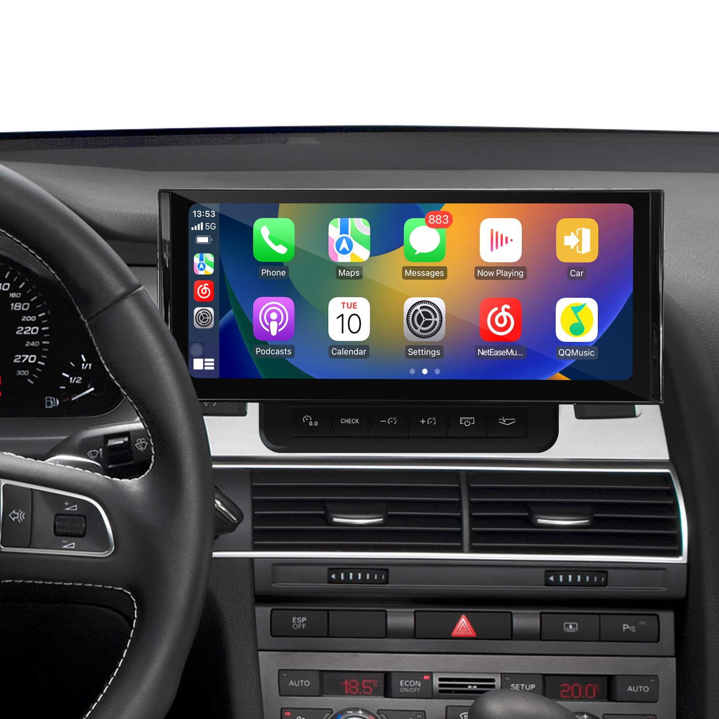 Audi A6 MMI 2G 3G 10.25" Touchscreen Upgrade Radio GPS Navi Autoradio Stereo Wireless Carplay Youtube Apply Carplay Mirroring AirPlay Mirroring Wired Android Google Map Game