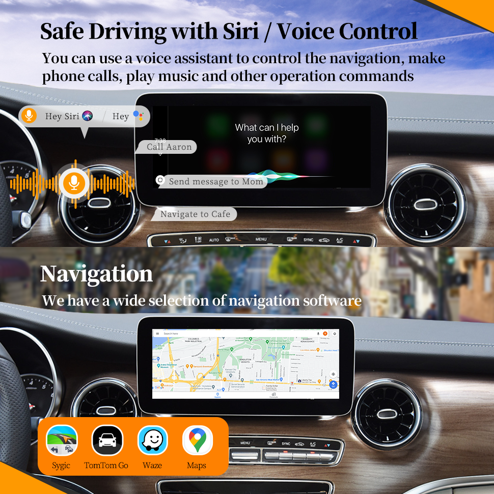 Wit-Up Android Auto Apple CarPlay Adapter For Mercedes Vito 12.3" W447 NTG6.0 2019- present MBUX Radio  Auto Spotify Wireless Android 13 CarPlay Adapter Player Without Touch Upgrade Screen Reverse Camera - Wit-Up Media Refit Tech