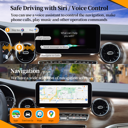 Wit-Up Android Auto Apple CarPlay Adapter For Mercedes Vito 12.3" W447 NTG6.0 2019- present MBUX Radio  Auto Spotify Wireless Android 13 CarPlay Adapter Player Without Touch Upgrade Screen Reverse Camera - Wit-Up Media Refit Tech