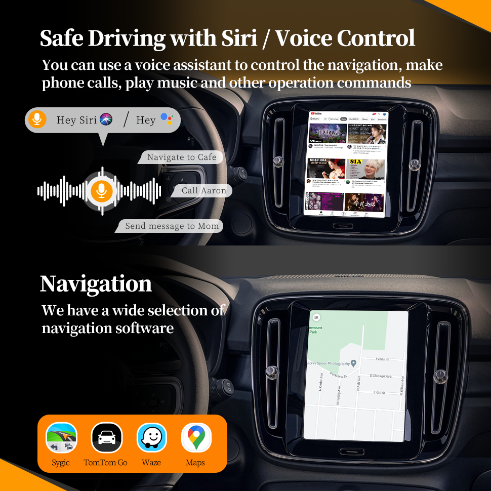 Wit-Up Android CarPlay Adapter For Volvo XC40  9" Radio Navigation Update Multimedia System Fulll Wireless CarPlay Full Video