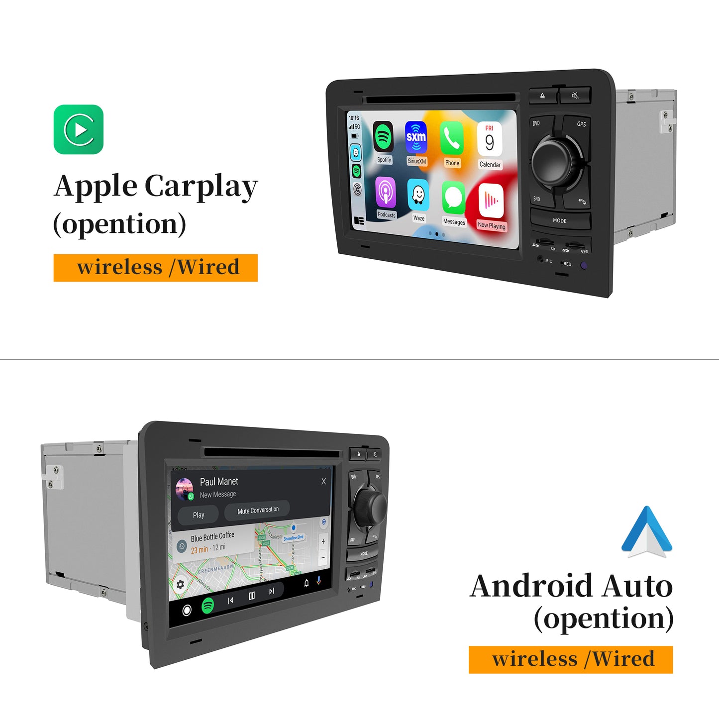 Wit-Up Audi A3 Car Radio Double Din Dash Kit  8P 8L 8Y Android Head Unit 2004-2011 Touch Screen Radio  Buletooth Apple Carpaly Aftermarket  double din Backup Cameras GPS Navigation Movies Music