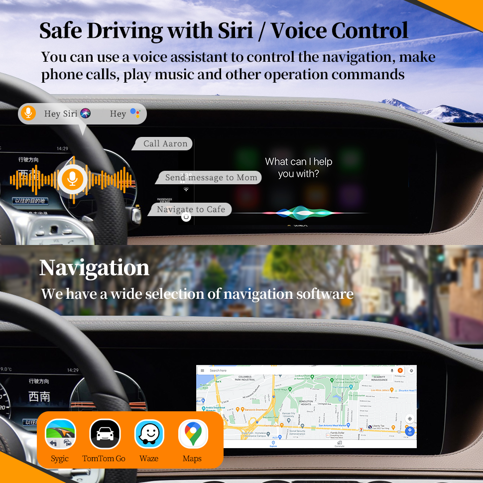 Wit-Up for Benz S W222 2014-2019 MBUX Carplay box Android box Mini carplay box AI Carplay Youtube 4G Wifi NTG5.0 NTG5.5