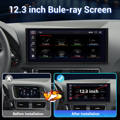 Wit-Up Audi Q5 8R (2009-2015) LHD MMI 12.3" Touchscreen GPS Navi Autoradio Stereo Carplay Youtube Apply Carplay AirPlay Mirroring Wired Android