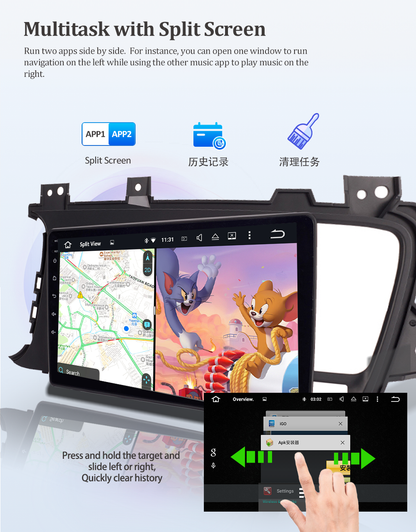 Wit-Up Kia Optima Audio Upgrade For K5 Touch Screen Radio Head Unit Aftermarket Replacement Double din Stereo Android 12 Apple CarPlay & Android Auto GPS Navigation Bluetooth Backup Camera Video Games