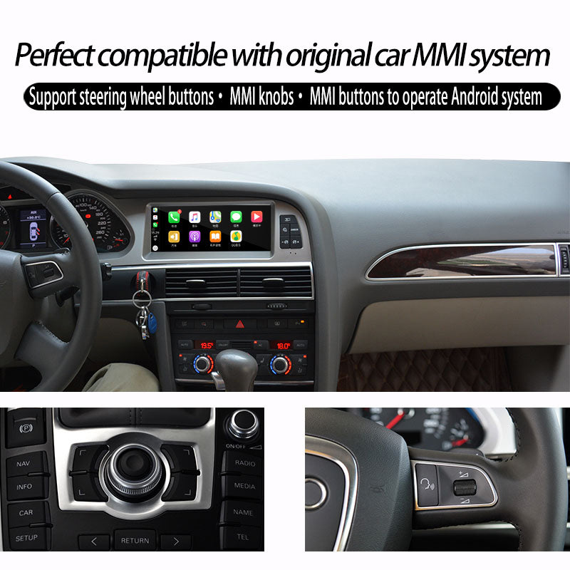 Audi A6 C6 Stereo Upgrade 8.8 Inch Touch Screen Apple CarPlay Andriod Auto Netflix WiFi Android13  Wireless Multimedia Backup Cameras Radio Player GPS Navigation 2003 2004 2005 2006 2007 2008 2009 2010 2011
