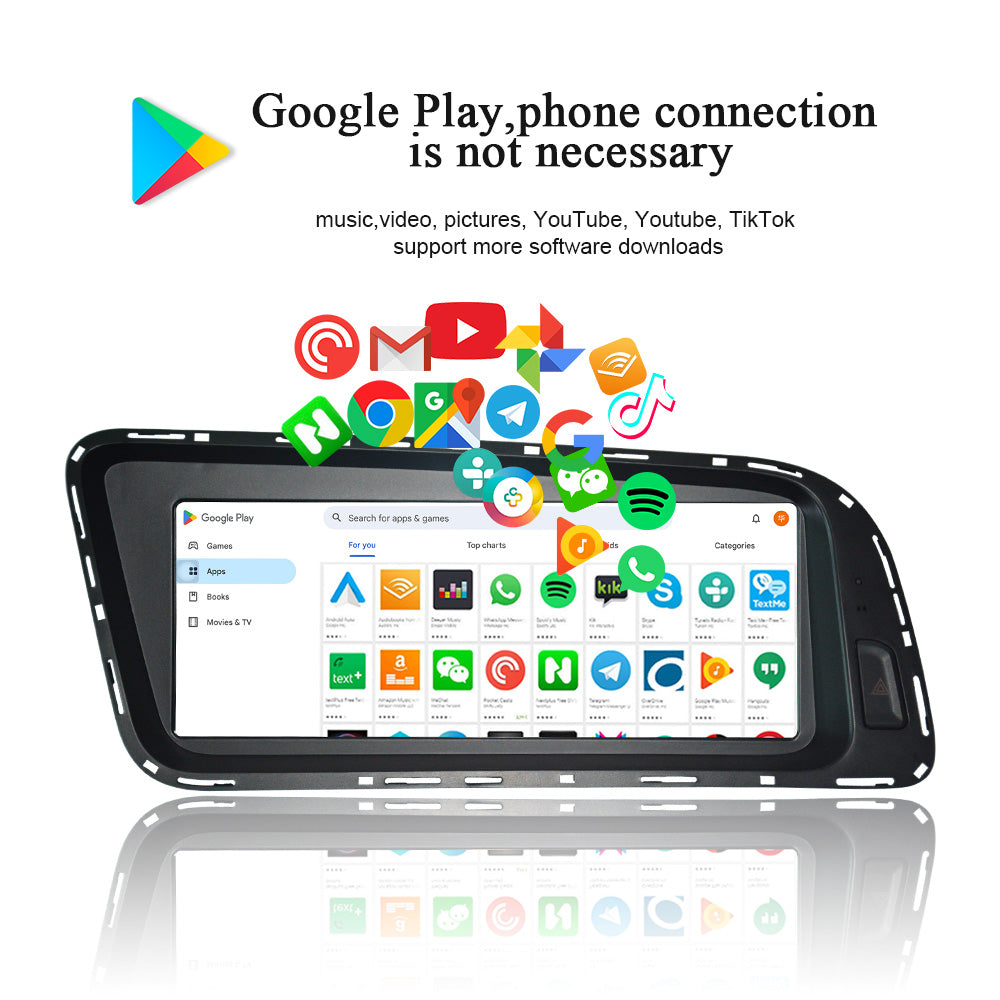 Radio Audi Q5  Android Head Unit 8.8"  8R Stereo Multimedia Video Youtube Apply Carplay AirPlay Mirroring Wifi Bluetooth  GPS Navi Autoradio Stereo Youtube Apply Carplay 2009 2010 2011 2012 2013 2014 2015