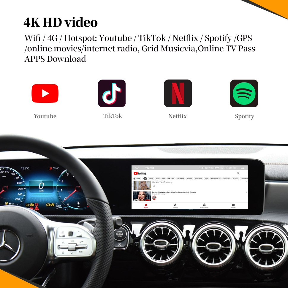 Wit-Up Android CarPlay Adapter For Mercedes 12.3 "GLA H247 NTG6.0 MBUX Radio Navigation Update Multimedia System Wireless CarPlay