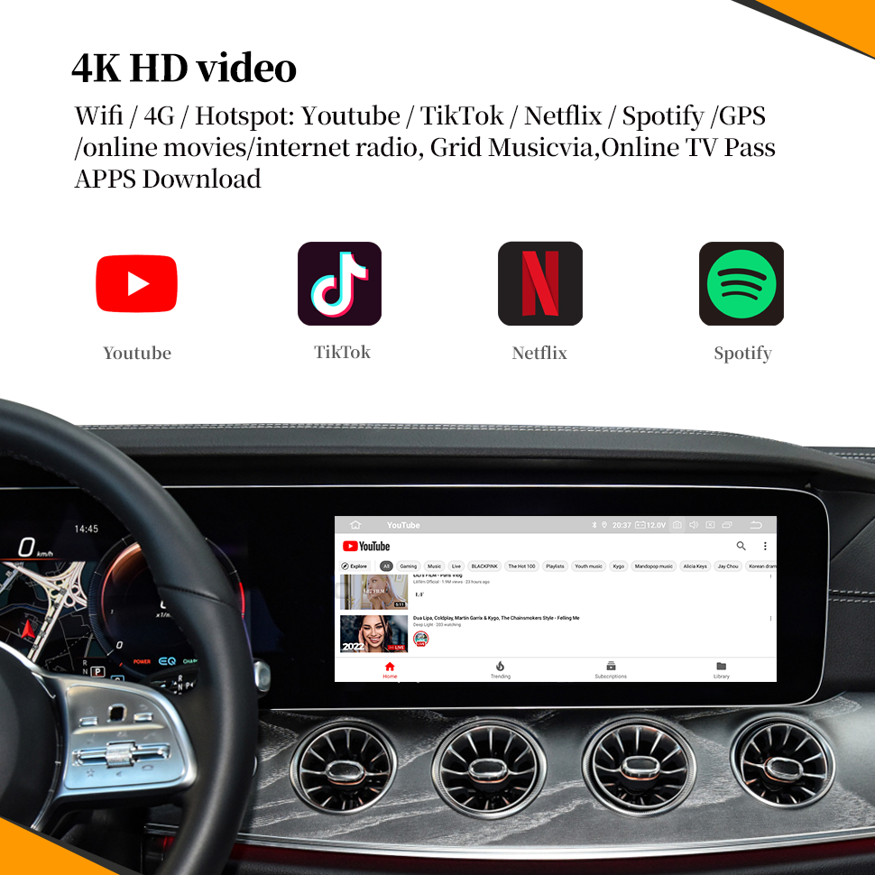 Wit-Up Android CarPlay Adapter For Mercedes 12.3 "CLS C257 NTG6.0 MBUX Radio Navigation Update Multimedia System Wireless CarPlay