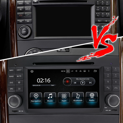 Wit-up Mercedes W169 C169 A-Class Radio Upgrade 7-inch Touch Screen Add Wireless Apple CarPlay Android Auto Android System GPS Navigation Google Maps Vehicle Cameras Bluetooth Calls AM FM DVD Netflix YouTube