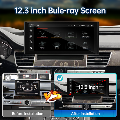 Car Stereo Audi A8 S8 D3 D4 Touch Screen Upgrade Double Din Radio Apple CarPlay & Android Auto GPS Navigation Bluetooth Backup Camera Aftermarket Google Maps 4G Wi-Fi 2002 2003 2004 005 2006 2007 2008 2009 2010 2011 2012 2013 2014 2015 2016 2017 2018