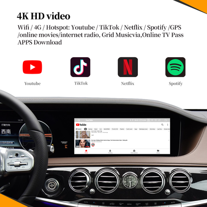 Wit-Up for Benz S W222 2014-2019 MBUX Carplay box Android box Mini carplay box AI Carplay Youtube 4G Wifi NTG5.0 NTG5.5