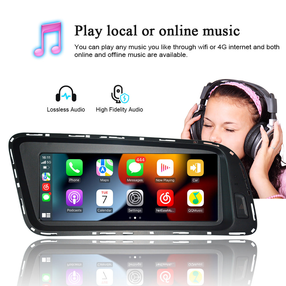 Radio Audi Q5  Android Head Unit 8.8"  8R Stereo Multimedia Video Youtube Apply Carplay AirPlay Mirroring Wifi Bluetooth  GPS Navi Autoradio Stereo Youtube Apply Carplay 2009 2010 2011 2012 2013 2014 2015