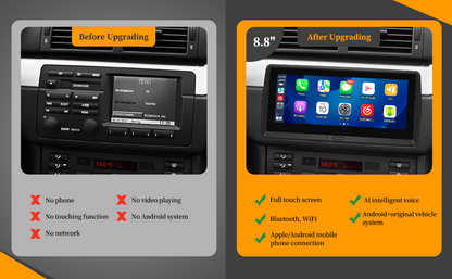 Wit-up for Android Head Unit Car Stereo For BMW E46 (1998-2005) BMW M3(1998-2005) Navigation Radio Upgrade Aftermarket Stereo Touch Screen Apple Carplay DVD Player 2 Din