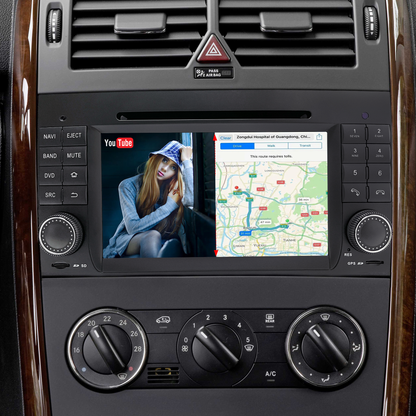 Wit-up Mercedes W169 C169 A-Class Radio Upgrade 7-inch Touch Screen Add Wireless Apple CarPlay Android Auto Android System GPS Navigation Google Maps Vehicle Cameras Bluetooth Calls AM FM DVD Netflix YouTube