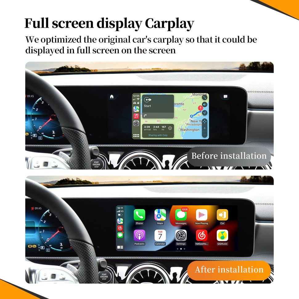 Wit-Up Android CarPlay Adapter For Mercedes 12.3 "GLA H247 NTG6.0 MBUX Radio Navigation Update Multimedia System Wireless CarPlay