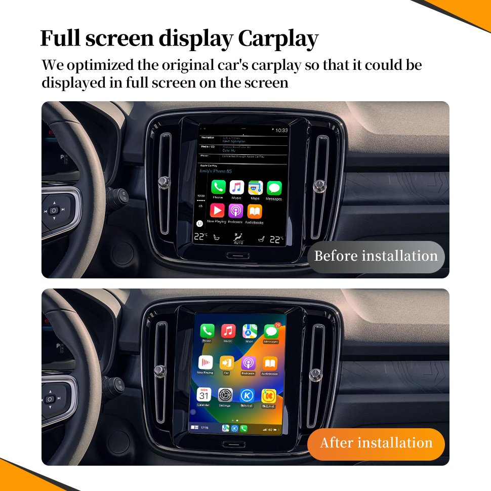 Wit-Up Android CarPlay Adapter For Volvo XC40  9" Radio Navigation Update Multimedia System Fulll Wireless CarPlay Full Video
