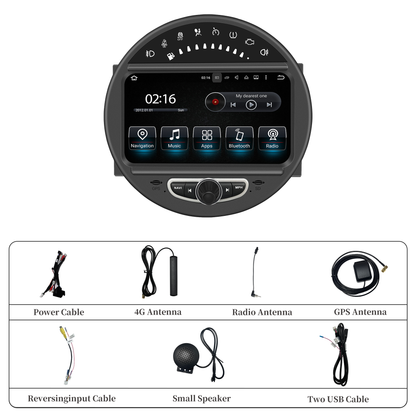 Wit-up Mini Cooper R60 Apple CarPlay Upgrade 8-inch Android Touch Screen Wireless Android Auto Spotify Navigation Vehicle Cameras Download Android Apps Games Music Movies TV Receive Calls Via Bluetooth Video Reddit Game Facebook Tiktok YouTube
