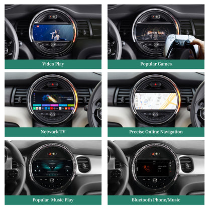 Mini Cabrio Convertible Android Wireless Adapte for F57 Mini Cooper Jcw One NBT 8.8 Without Touch Apple Wit-Up For CarPlay Multi Media interface Android Auto Netflix FullScreen Wi-Fi Movies Music TV Video