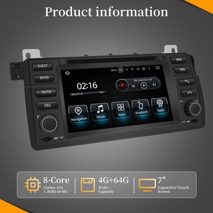 Wit-up for Android Head Unit Car Stereo For BMW E46 (1998-2005) BMW M3(1998-2005) Navigation Radio Upgrade Aftermarket Stereo Touch Screen Apple Carplay Bluetooth
