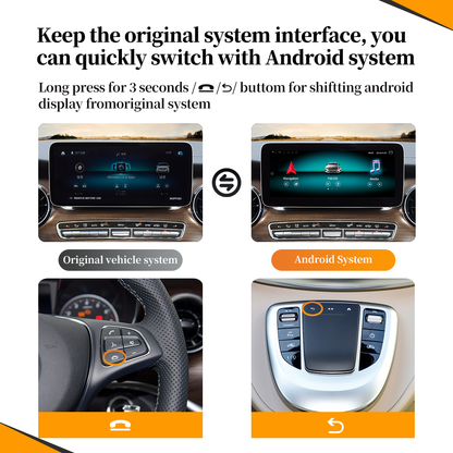 Wit-Up Android Auto Apple CarPlay Adapter For Mercedes Vito 12.3" W447 NTG6.0 2019- present MBUX Radio  Auto Spotify Wireless Android 13 CarPlay Adapter Player Without Touch Upgrade Screen Reverse Camera - Wit-Up Media Refit Tech