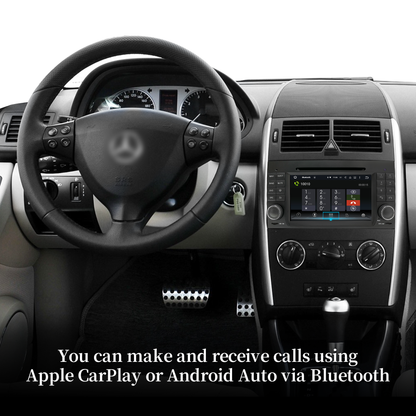 Wit-up Mercedes W169 C169 A-Class Radio Upgrade 7-inch Touch Screen Add Wireless Apple CarPlay Android Auto Android System GPS Navigation Google Maps Vehicle Cameras Bluetooth Calls AM FM DVD Netflix YouTube