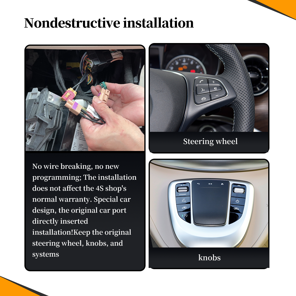 Wit-Up Android Auto Apple CarPlay Adapter For Mercedes Vito 12.3" W447 NTG6.0 2019- present MBUX Radio  Auto Spotify Wireless Android 13 CarPlay Adapter Player Without Touch Upgrade Screen Reverse Camera - Wit-Up Media Refit Tech