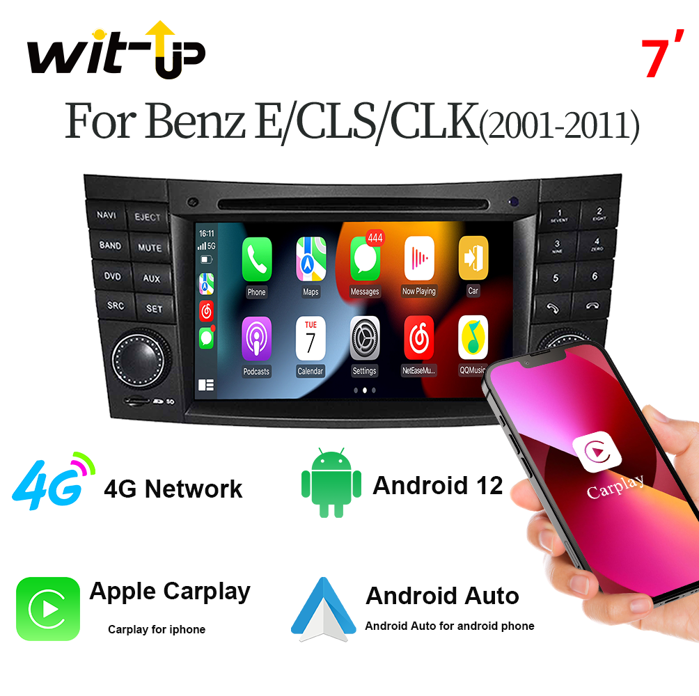 For Mercedes Benz E W211  CLS W219 Class Full Upgrade USB BT Reverse Cam Apple Carplay Android Auto Head Unit Navigation Radio Stereo