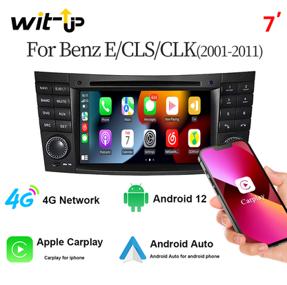 For Mercedes Benz E W211  CLS W219 Class Full Upgrade USB BT Reverse Cam Apple Carplay Android Auto Head Unit Navigation Radio Stereo