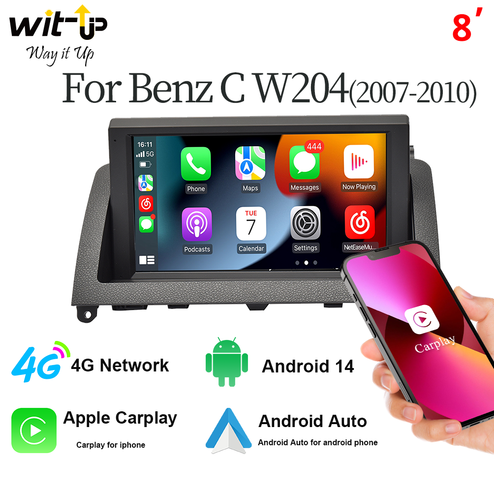 Wit-Up For Benz C W204 2007-2010 8" Touchscreen Android  Aftermaket GPS Navi CarPlay Autoradio Car Stereo Multimedia