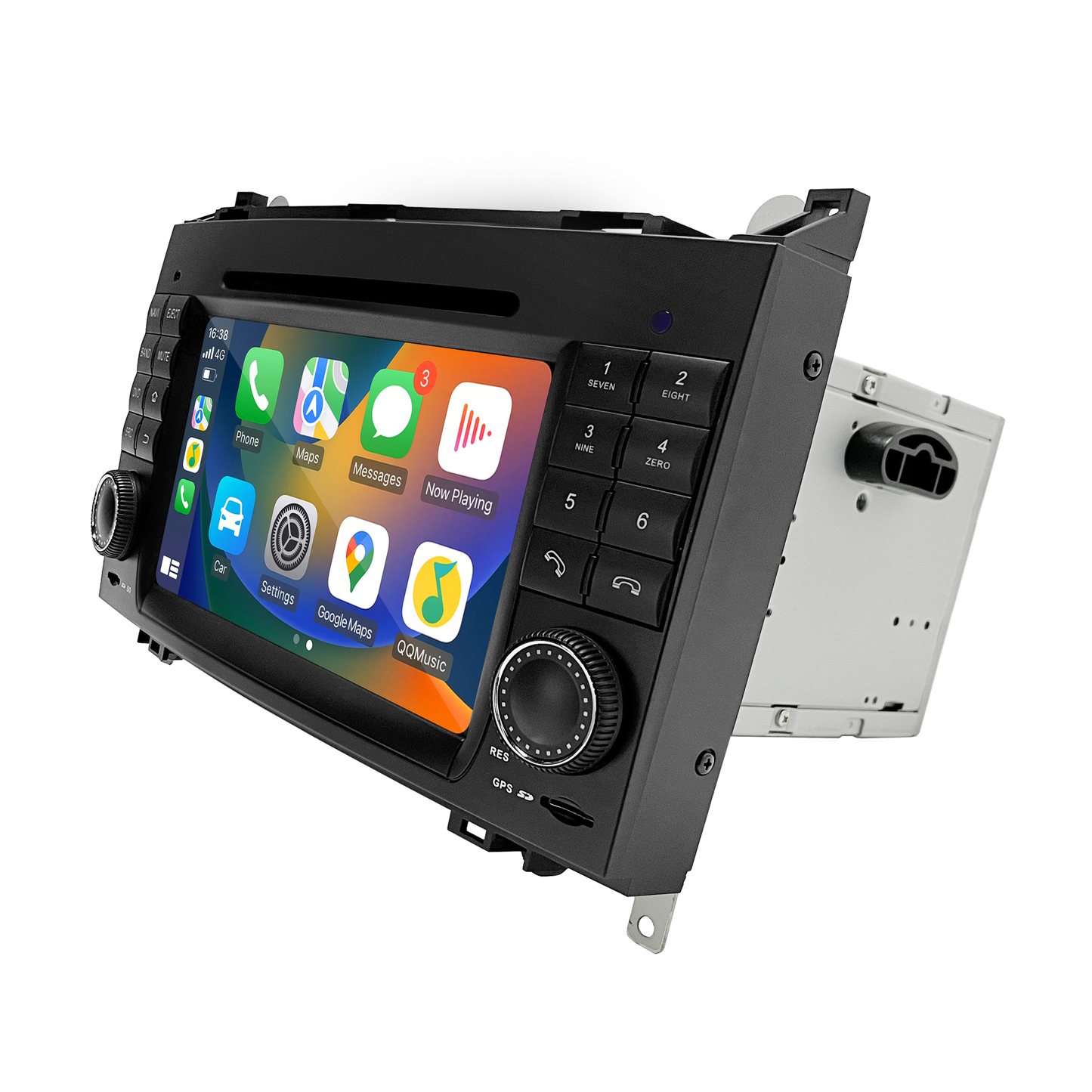 Wit-up Mercedes W169 C169 A-Class Radio Upgrade 7-inch Touch Screen Add Wireless Apple CarPlay Android Auto Android System GPS Navigation Google Maps Vehicle Cameras Bluetooth Calls AM FM DVD Netflix YouTube