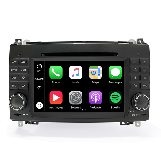 Wit-up Mercedes W245 T245 B-Class Radio Upgrade 7-inch Touch Screen Wireless Apple CarPlay Android Auto Android System GPS Navigation Google Maps Vehicle Cameras Bluetooth Calls AM FM DVD Spotify Facebook
