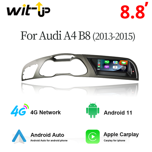 Audi A4 MMI Android Auto Radio 8.8" Touchscreen Upgrade Wireless Carplay Youtube Apply Carplay Car Stereo  Mirroring Reddit Android 13 Google Maps TikTok 4G Wi-Fi Twitter Netflix GPS Navigation