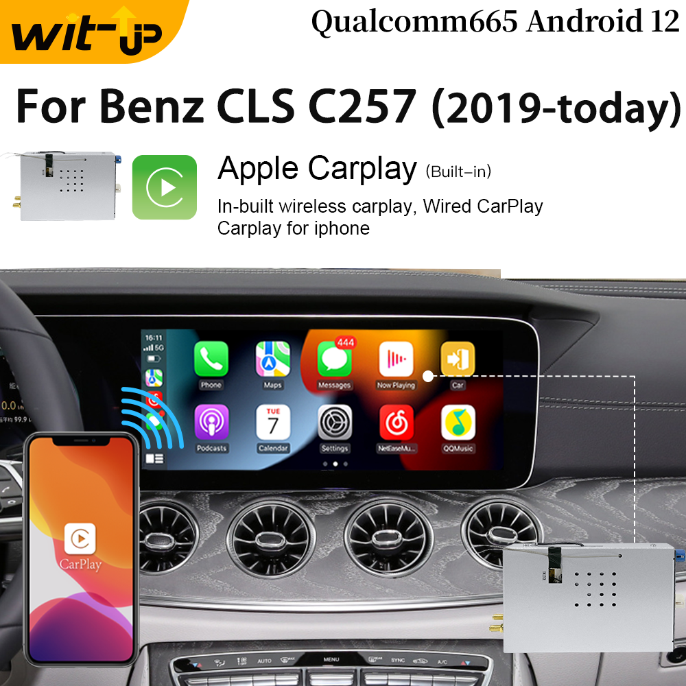 Wit-Up Android CarPlay Adapter For Mercedes 12.3 "CLS C257 NTG6.0 MBUX Radio Navigation Update Multimedia System Wireless CarPlay