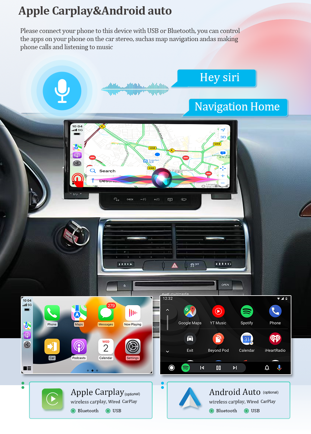 Wit-Up For Audi A6 C6 4F MMI (2003-2011) 12.3“ Touchscreen Upgrade Android Radio Aftermaket GPS Navi CarPlay Autoradio Car Stereo Car Multimedia Player