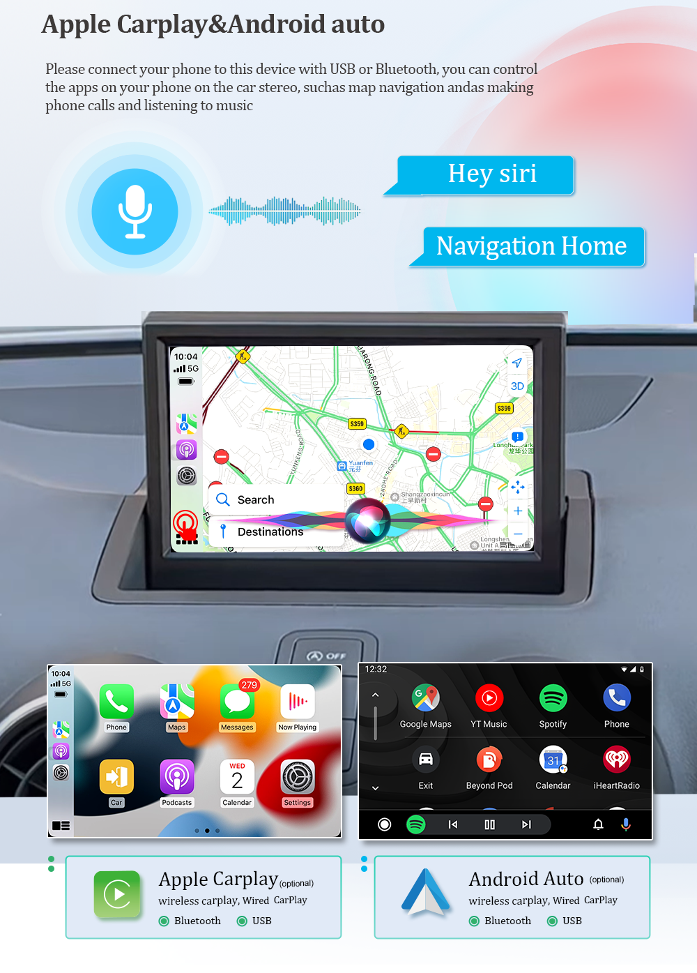 Wit-Up for Audi A1 7" Touchscreen Android Wifi GPS Multimedia Auto Navi Bluetooth USB 4G Wireless CarPlay Auto  Apply Carplay Mirror Link Android Auto Netflix Best Aftermarket Stereo 2010 2011 2012 2013 2014 2015 2016 2017 2018