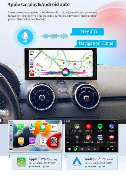 Top Audi A1 Radio Upgrade Head Unit 10.25" Touchscreen GPS Navi Autoradio Stereo Wireless Carplay Screen Youtube Mirroring Netflix Waze Spotify Google Maps 2010 2011 2012 2013 2014 2015 2016 2017 2018