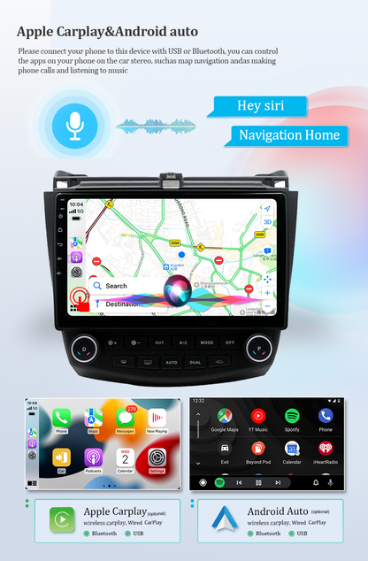 Wit-Up Android Radio For Honda Accord 7 2003-2008 7 Inch Multimedia Radio Replacement Aftermarket Upgrade Double Din Android 12 Apple Carpaly DVD BT Stereo  With  Receiver Player TouTube GPS 4G Wi-Fi
