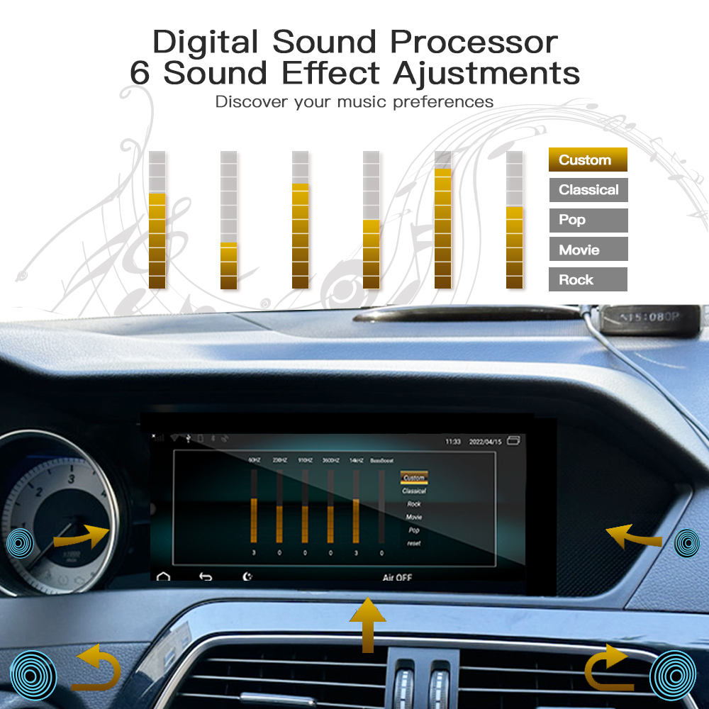 Wit-Up 8.8" Touchscreen GPS Navi Autoradio Stereo Wireless Carplay For Mercedes Benz C W204 2011-2014 Youtube Apply Carplay AirPlay Mirroring Wired Android