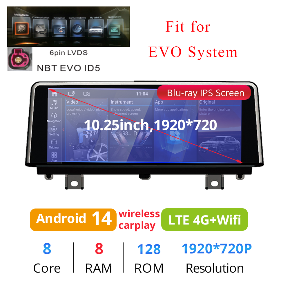 Wit-Up for BMW F30 F31 F32 F33 F34 F35 F36 10.25" Touch Screen Upgrade Radio Android 14 Aftermaket GPS Navi CarPlay Autoradio Car Stereo DVD Multimedia Player
