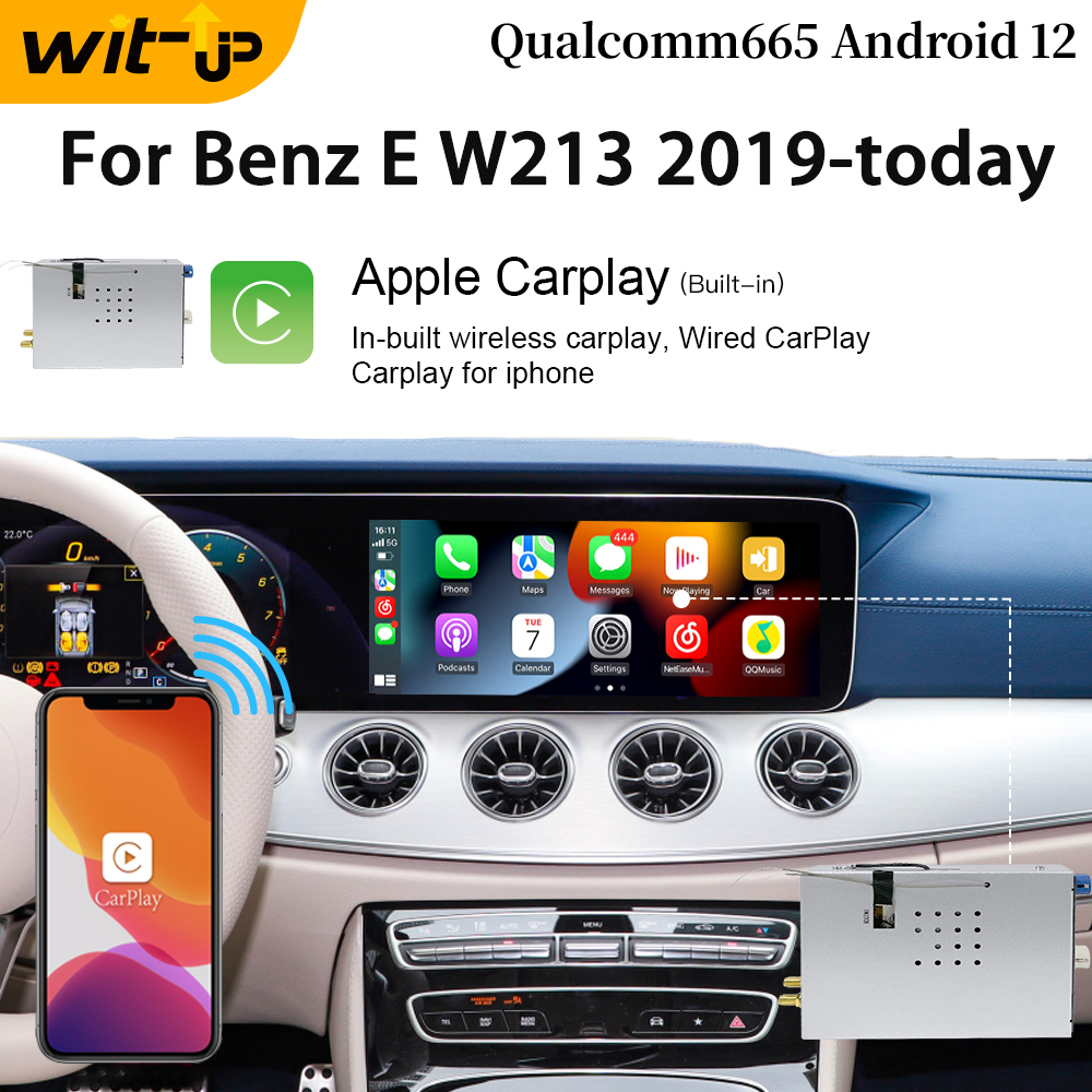 Wit-Up Android CarPlay Adapter For Mercedes E W213 12.3 " NTG6.0 MBUX Radio Navigation Update Multimedia System Wireless CarPlay