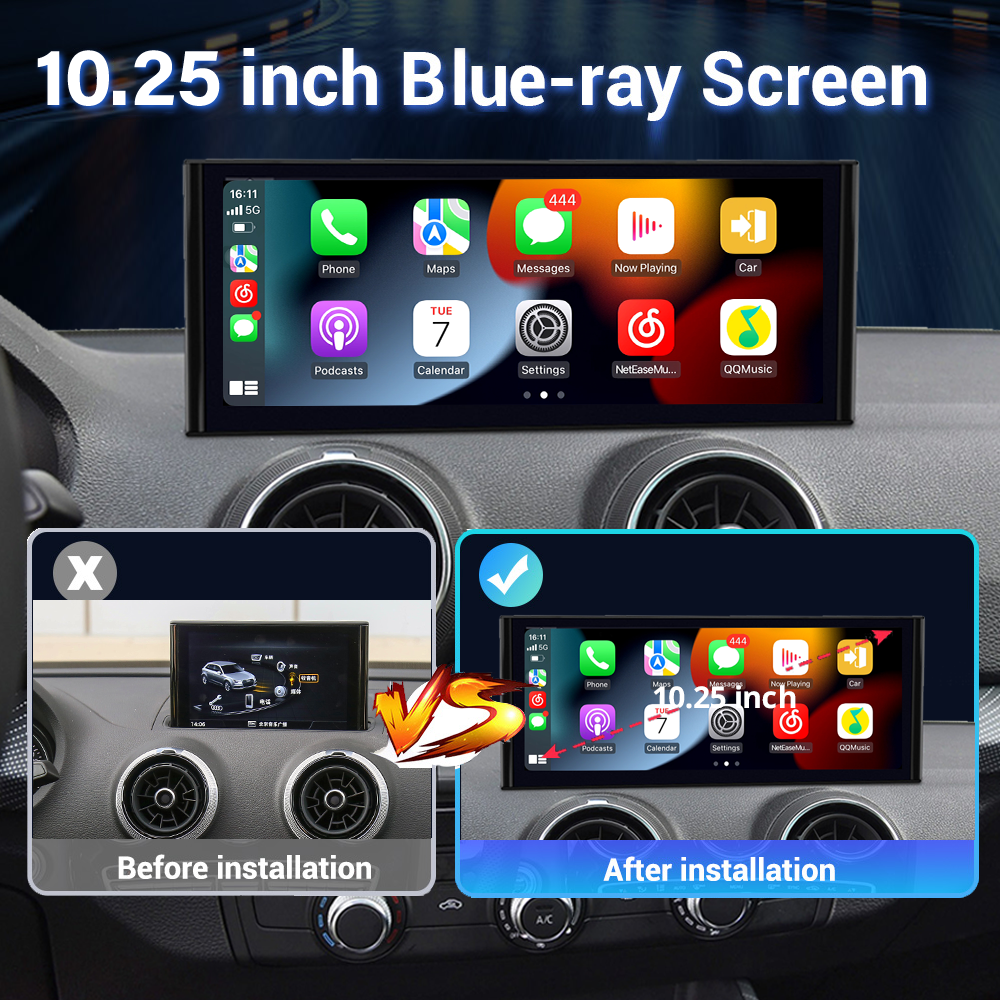 Wit-Up For Audi Q2 MMI (2010-2021) 10.25“ Touchscreen Upgrade Android Radio Aftermaket GPS Navi CarPlay Autoradio Car Stereo Car Multimedia Player